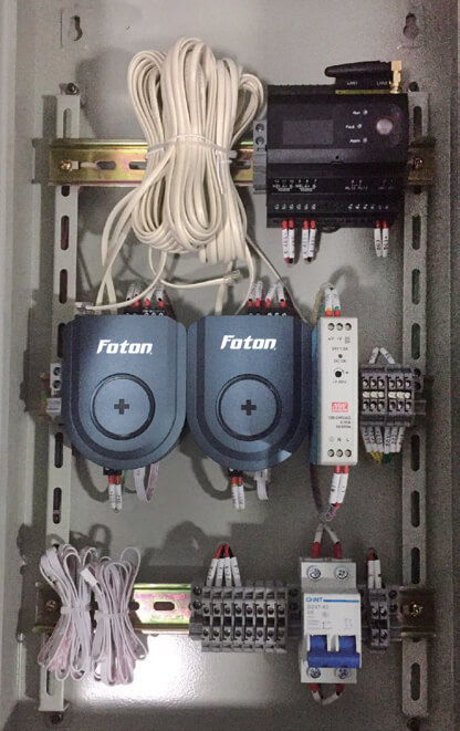 Dulap pentru pre-cablare PBAT Gate într-o fabrică pentru sistemul de monitorizare a bateriilor Foton.